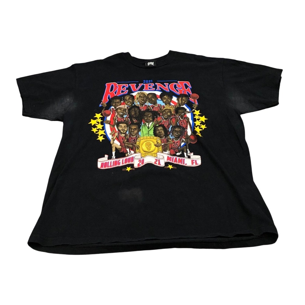 Revenge T-Shirt Mens XL Black Rolling Loud Miami 2021 Graphic Short Sleeve